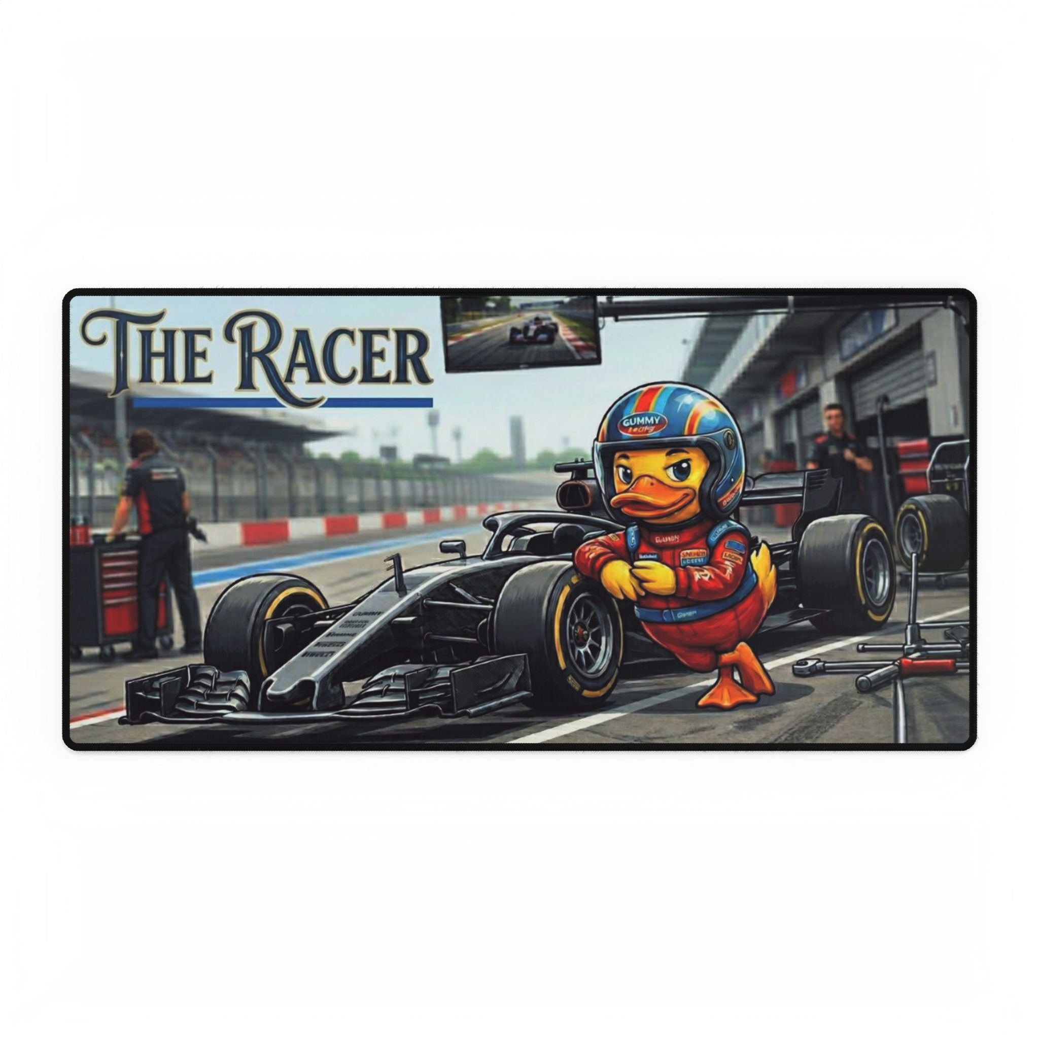 Racing Duck Desk Mat — 'The Racer' Gaming & Office Mouse Pad