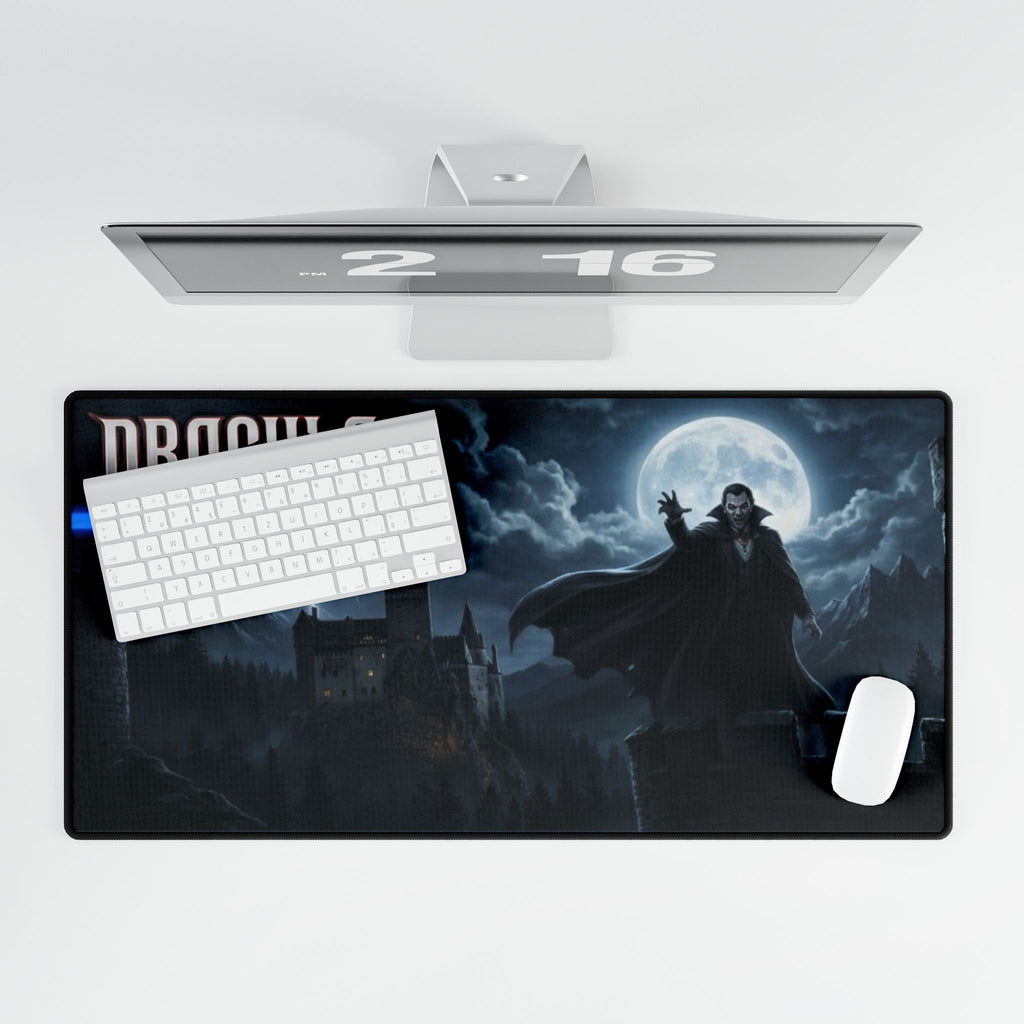 Dracula vampire castle moonlight Desk Mat | gothic gaming mousepad