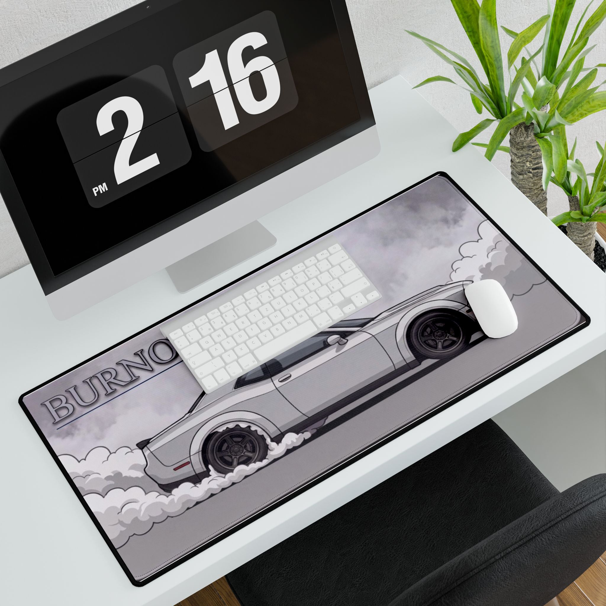 Burnout Muscle Car Desk Mat — Racing Mouse Pad for Gamers & Car Enthusiasts