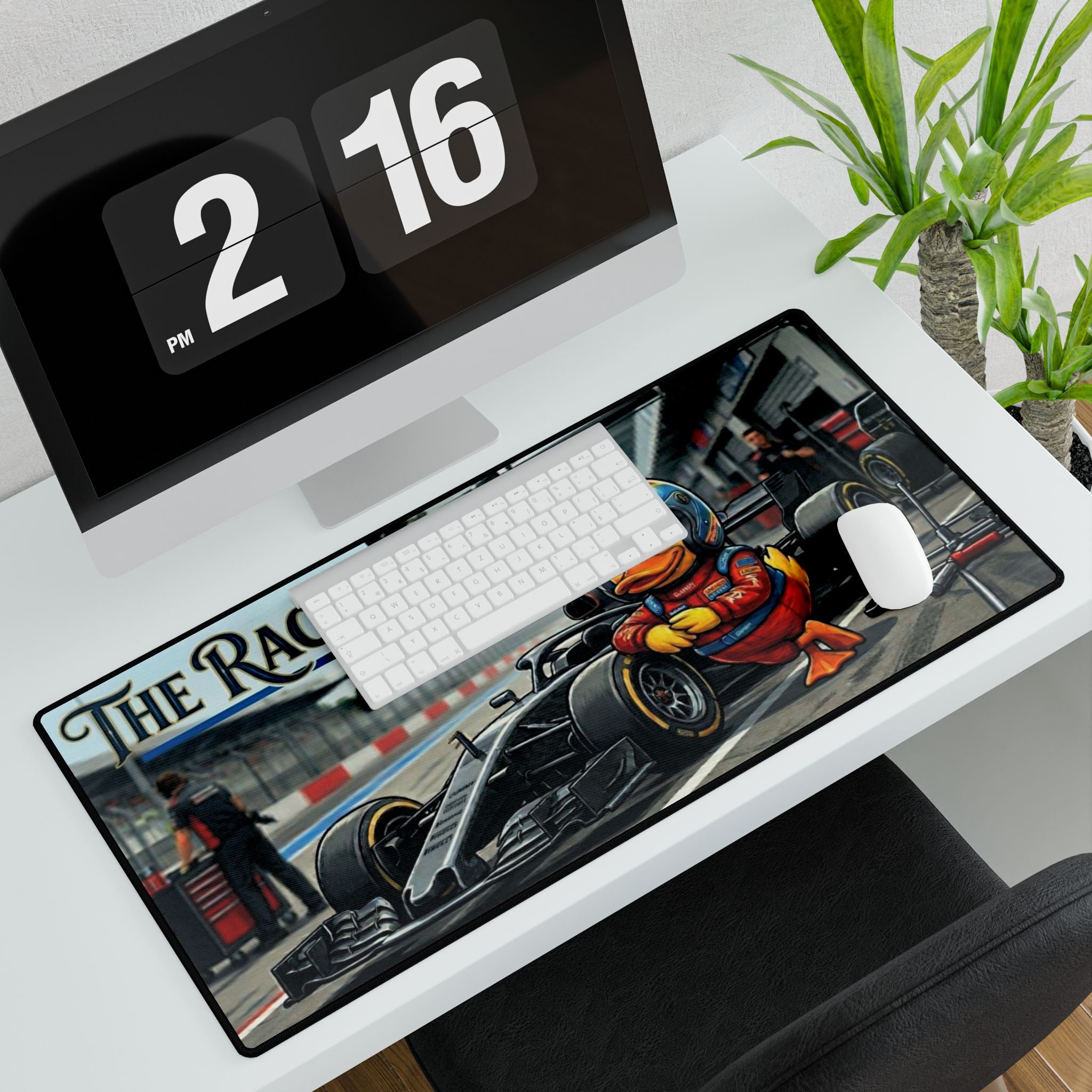 Racing Duck Desk Mat — 'The Racer' Gaming & Office Mouse Pad