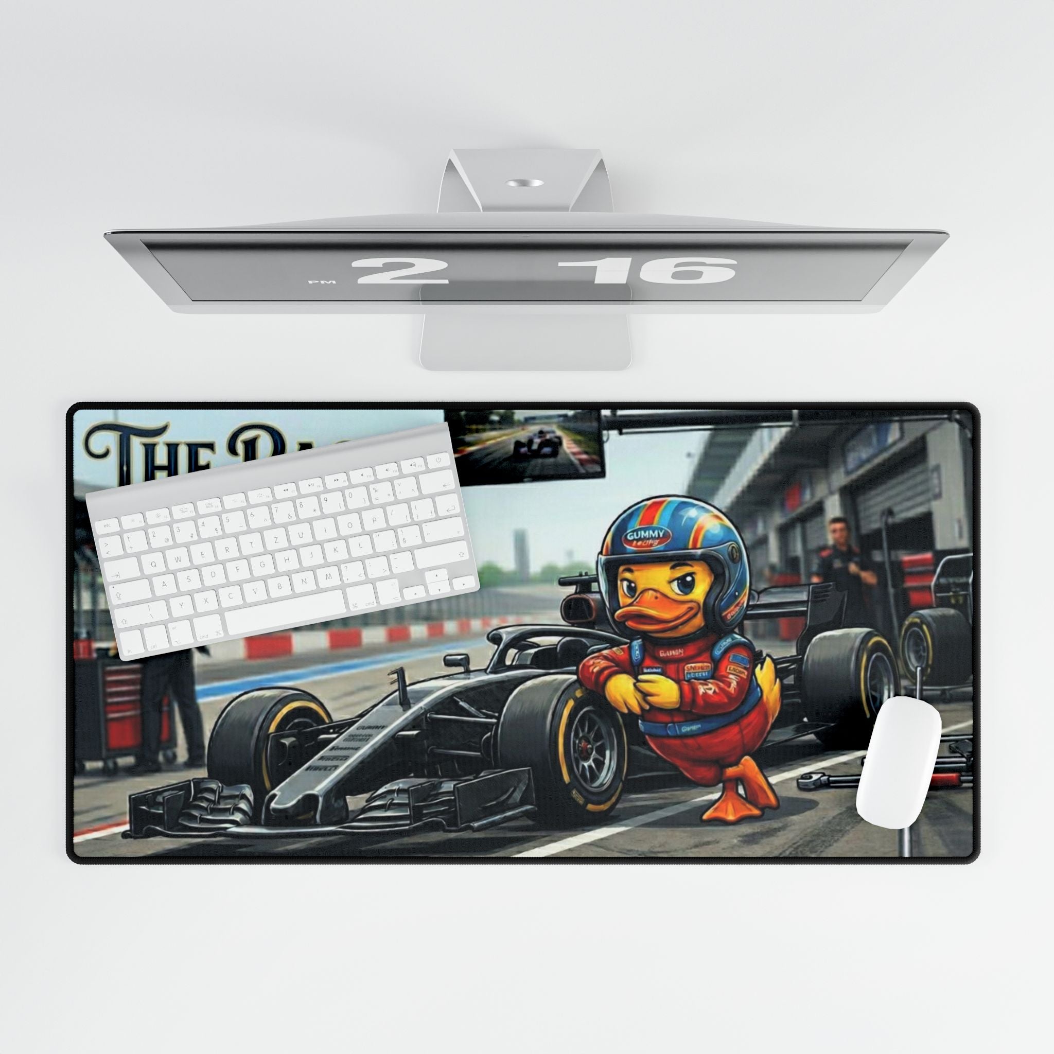 Racing Duck Desk Mat — 'The Racer' Gaming & Office Mouse Pad