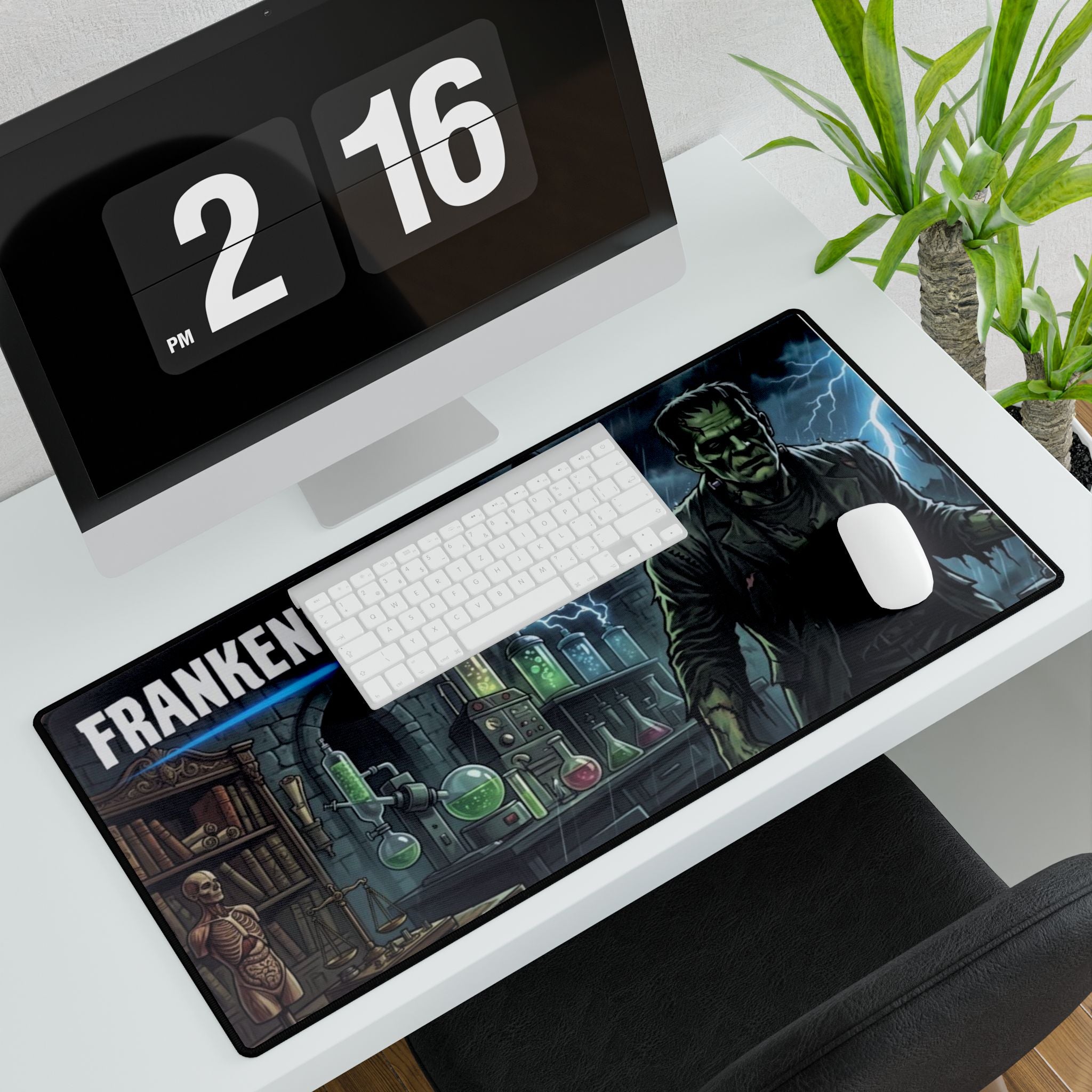Frankenstein Lab Scene Desk Mat | Horror Monster Mouse Pad