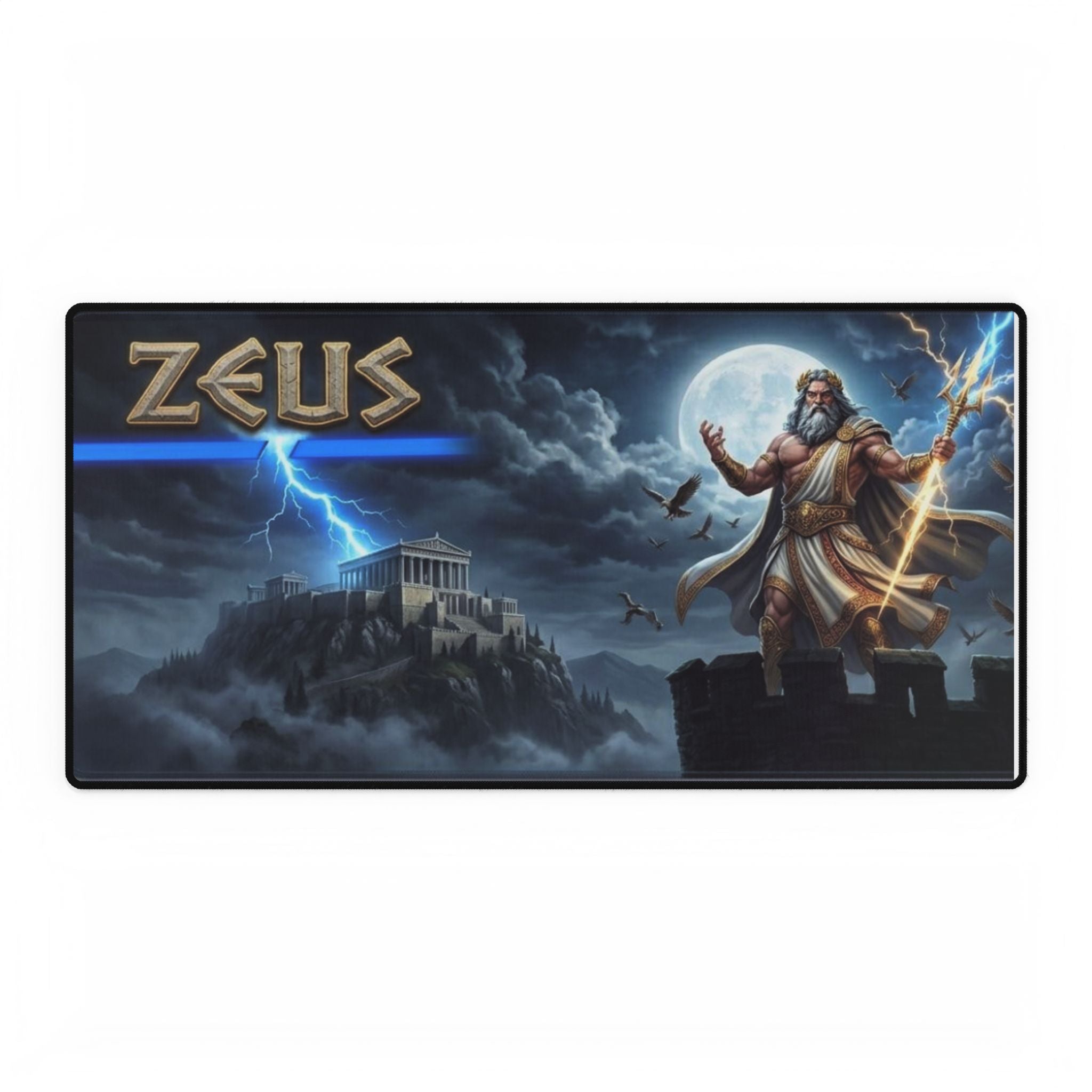 Zeus Lightning God desk mat | Mythology Gaming Desk Mat